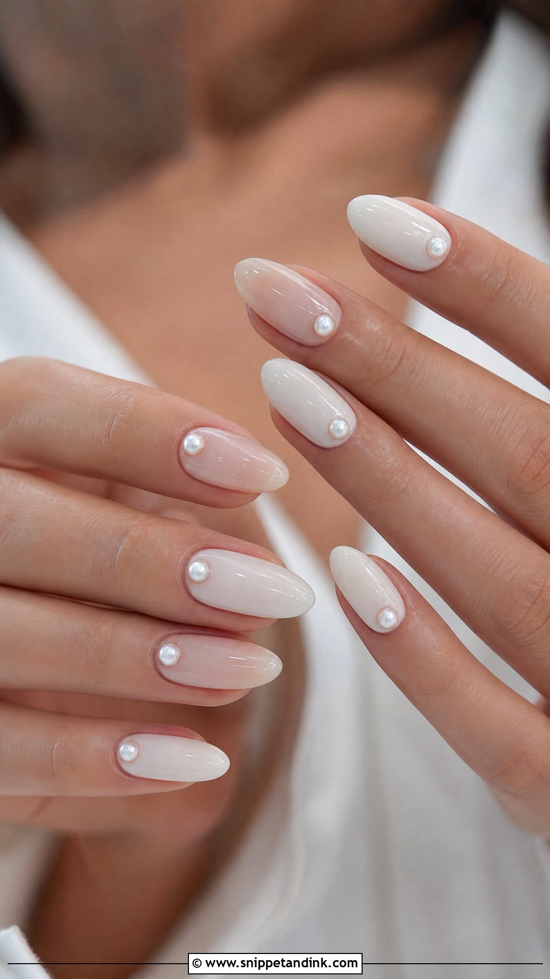 Pearl Accent Bridal Nails - Snippet and Ink - 35 Bridal Nails