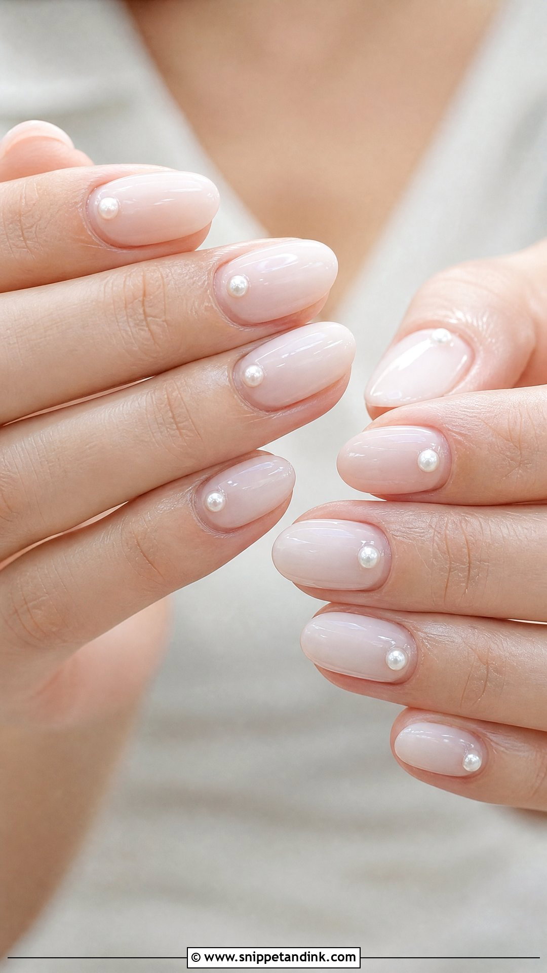 Pearl Accent Bridal Nails - Snippet and Ink - 35 Bridal Nails Designs