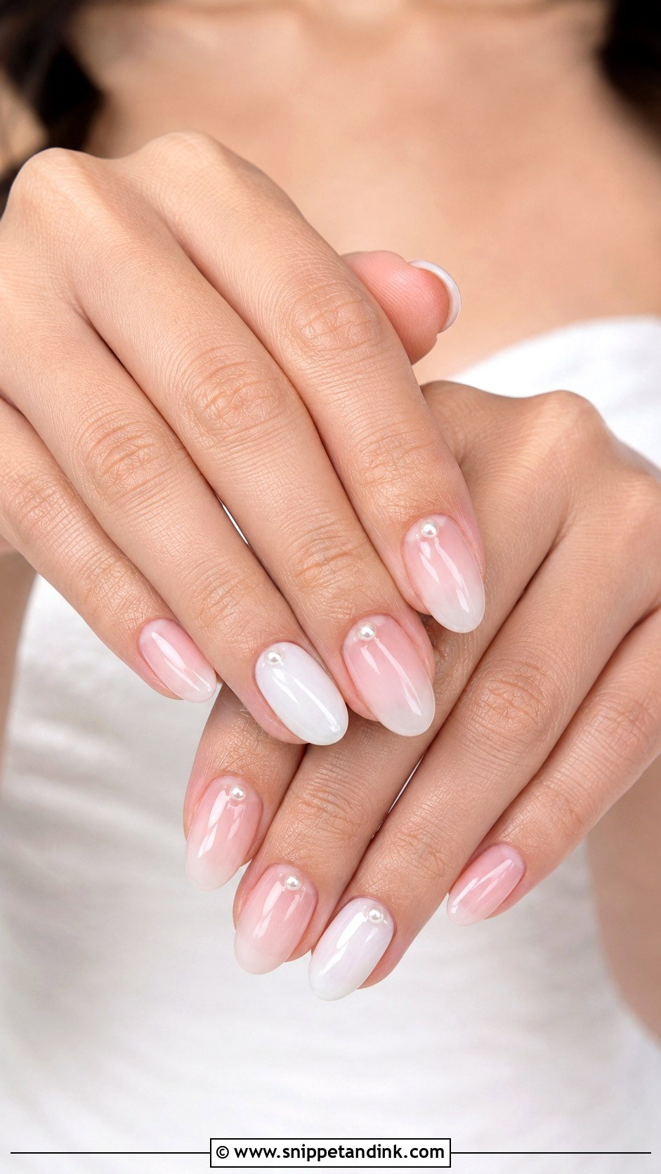 Pearl Accent Bridal Nails - Snippet and Ink - 20 Elegant Bridal Nail Designs Brides