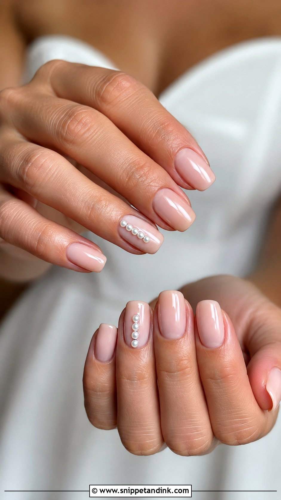 Pearl Accent Bridal Nails - Snippet and Ink - 20 Pearl Bridal Nails