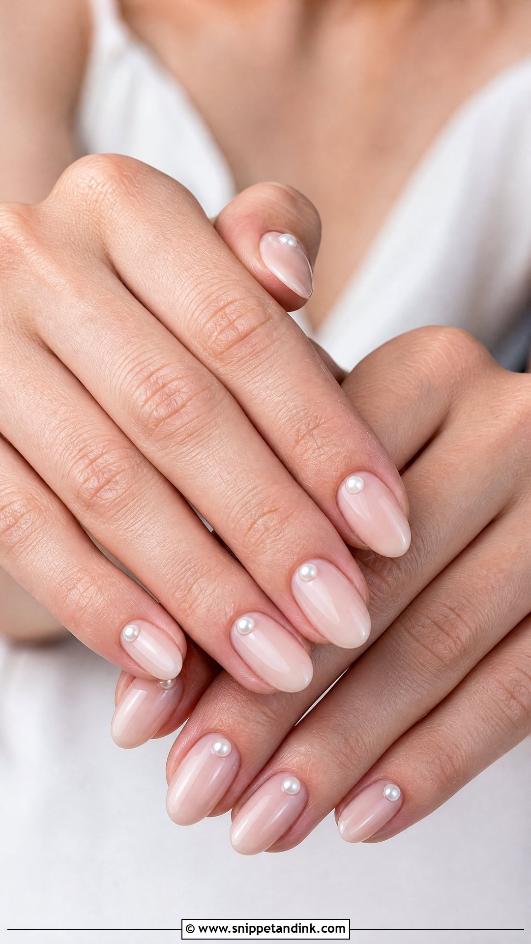 Pearl Accent Bridal Nails - Snippet and Ink - 25 Bridal Nails 2025