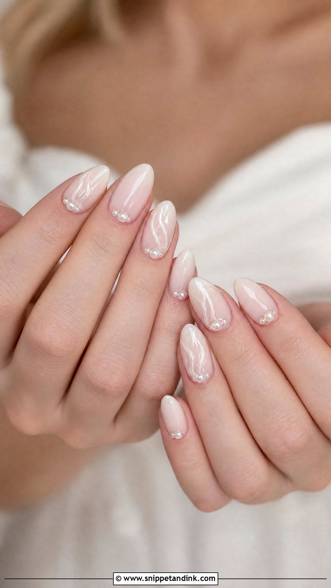 Pearl Accent Bridal Nails - Snippet and Ink - 25 Bridal Nail Ideas Brides