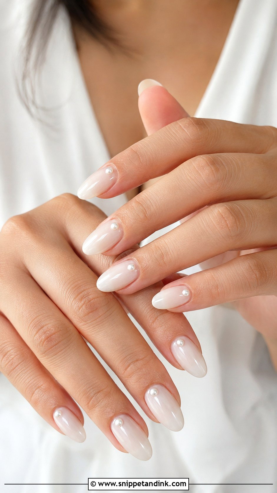 Pearl Accent Bridal Press On Nails - Snippet and Ink - 20 Bridal Press on Nails