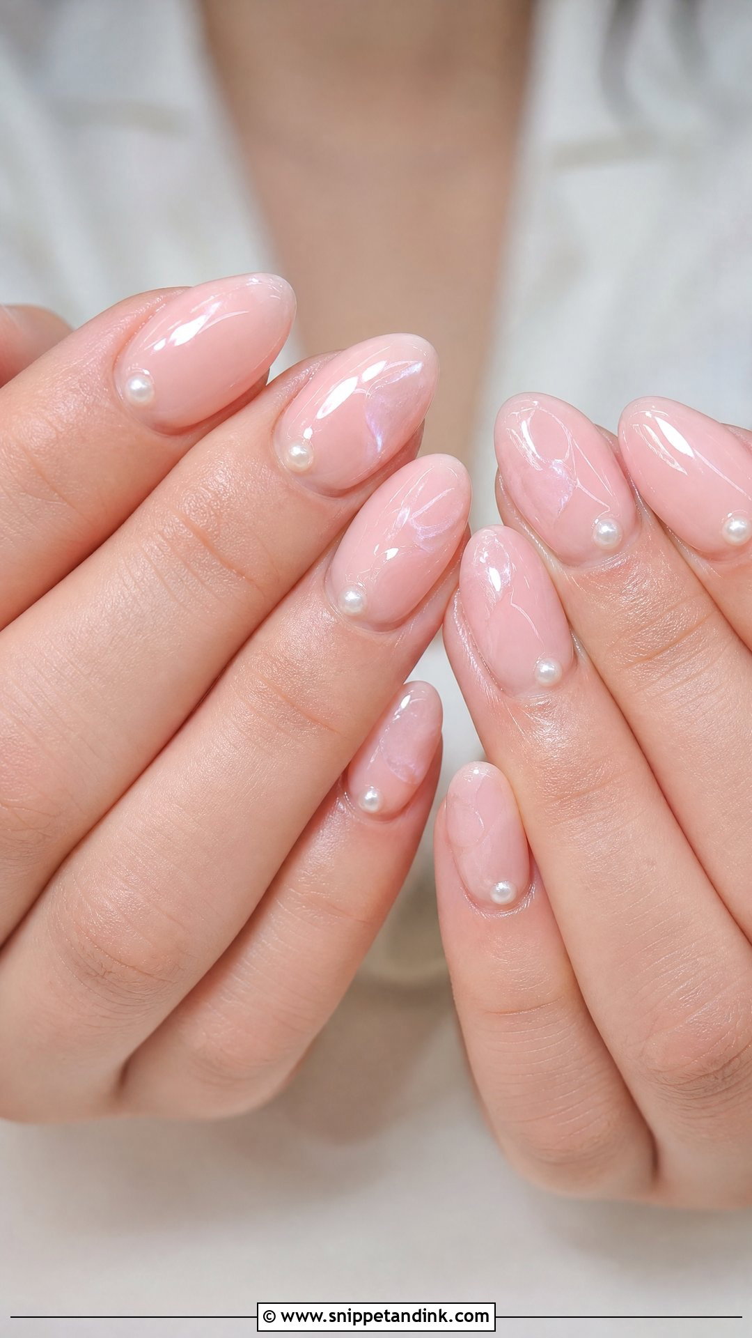 Pearl Accent Bride Nails - Snippet and Ink - 25 Nail Bride Wedding Ideas