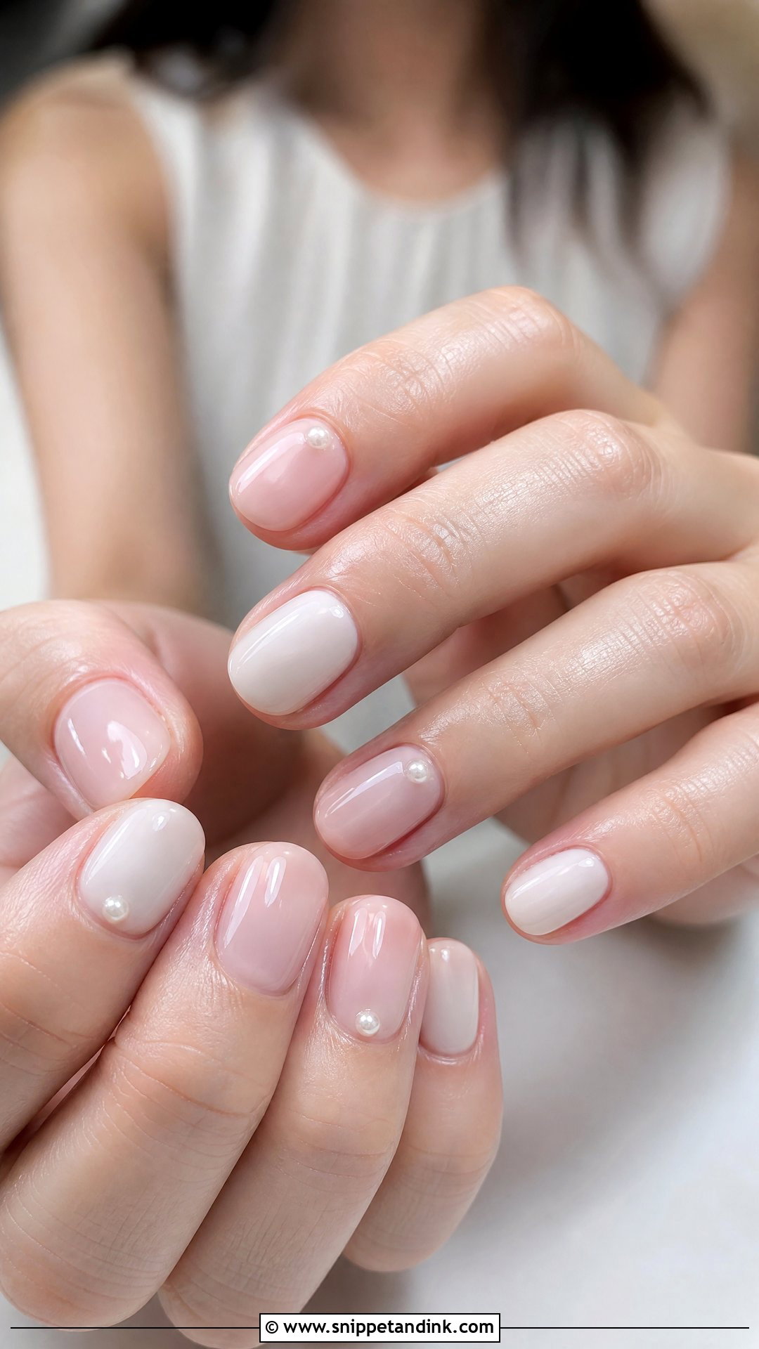 Pearl Accent Bridesmaid Nails - Snippet and Ink - 25 Simple Bridesmaid Wedding Nails