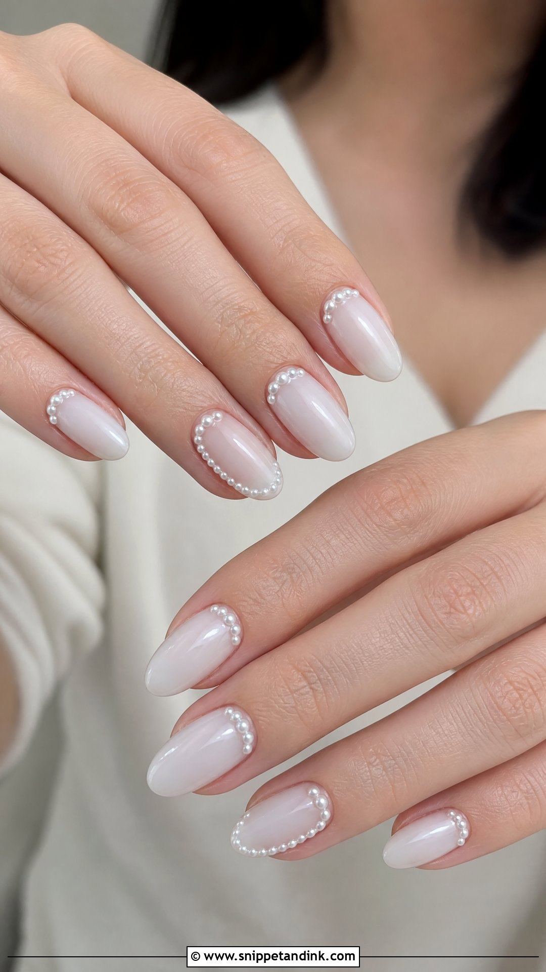 Pearl Accent Engagement Nails - Snippet and Ink - 25 Nail Art for Engagement Brides Ideas