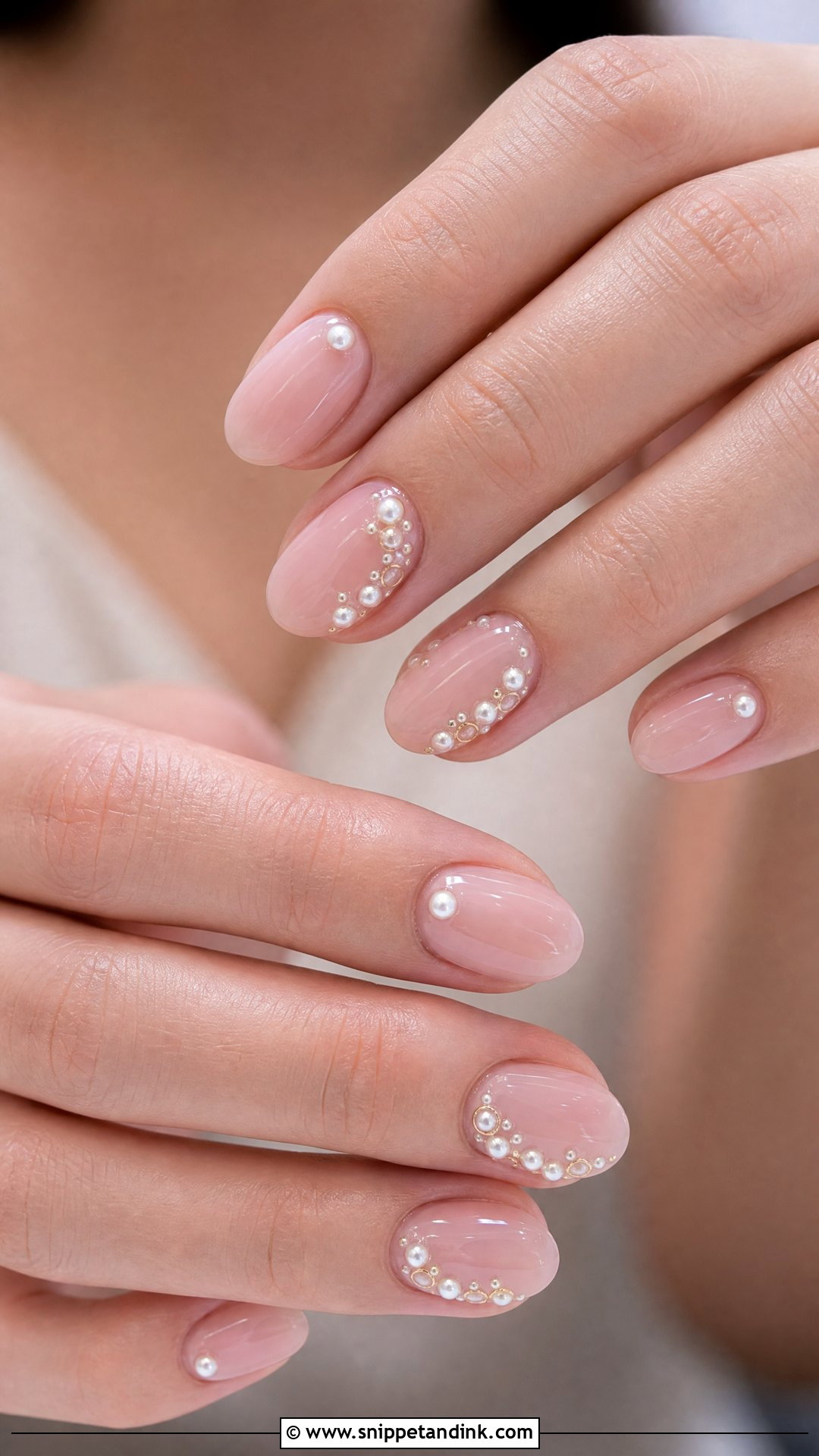 Pearl Accent Engagement Nails - Snippet and Ink - 25 Fun Engagement Nails