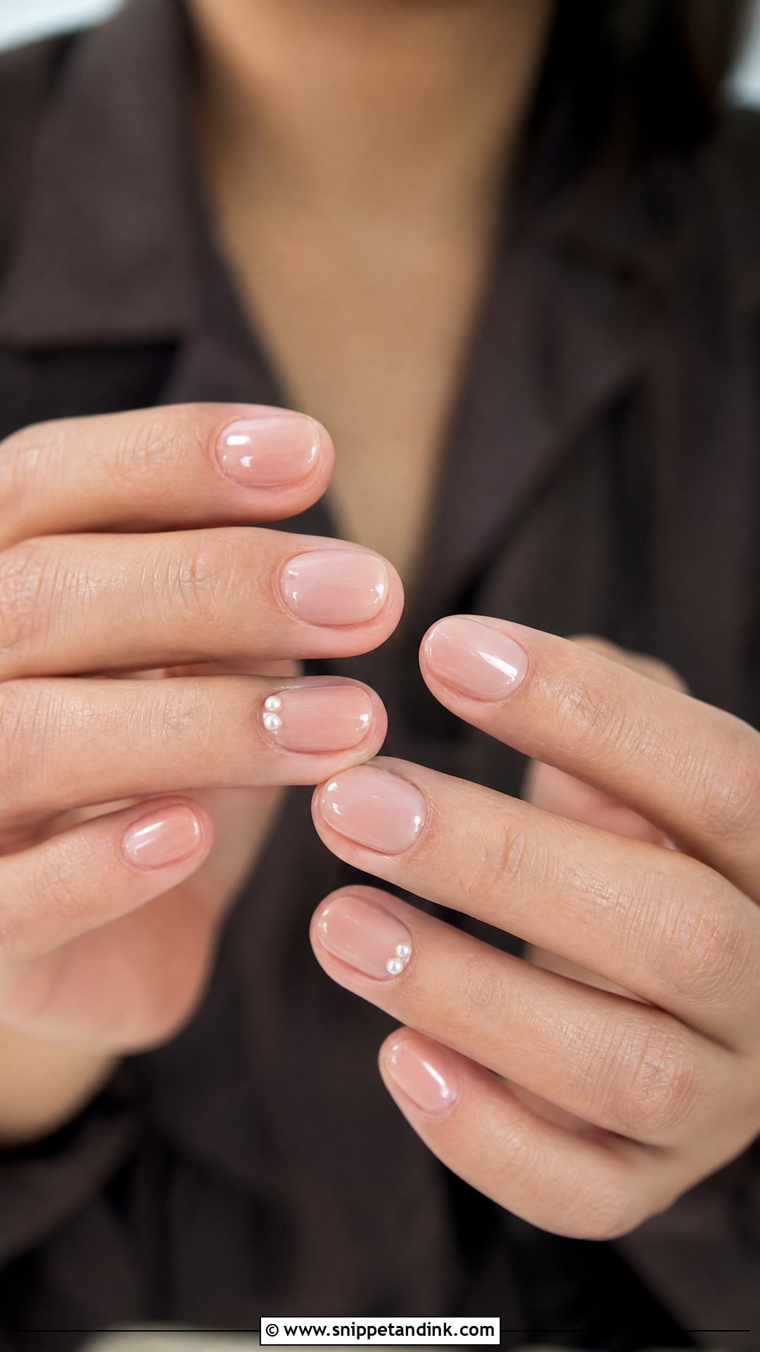 Pearl Accent Fall Wedding Guest Nails - Snippet and Ink - 25 Fall Wedding Nails for Guest