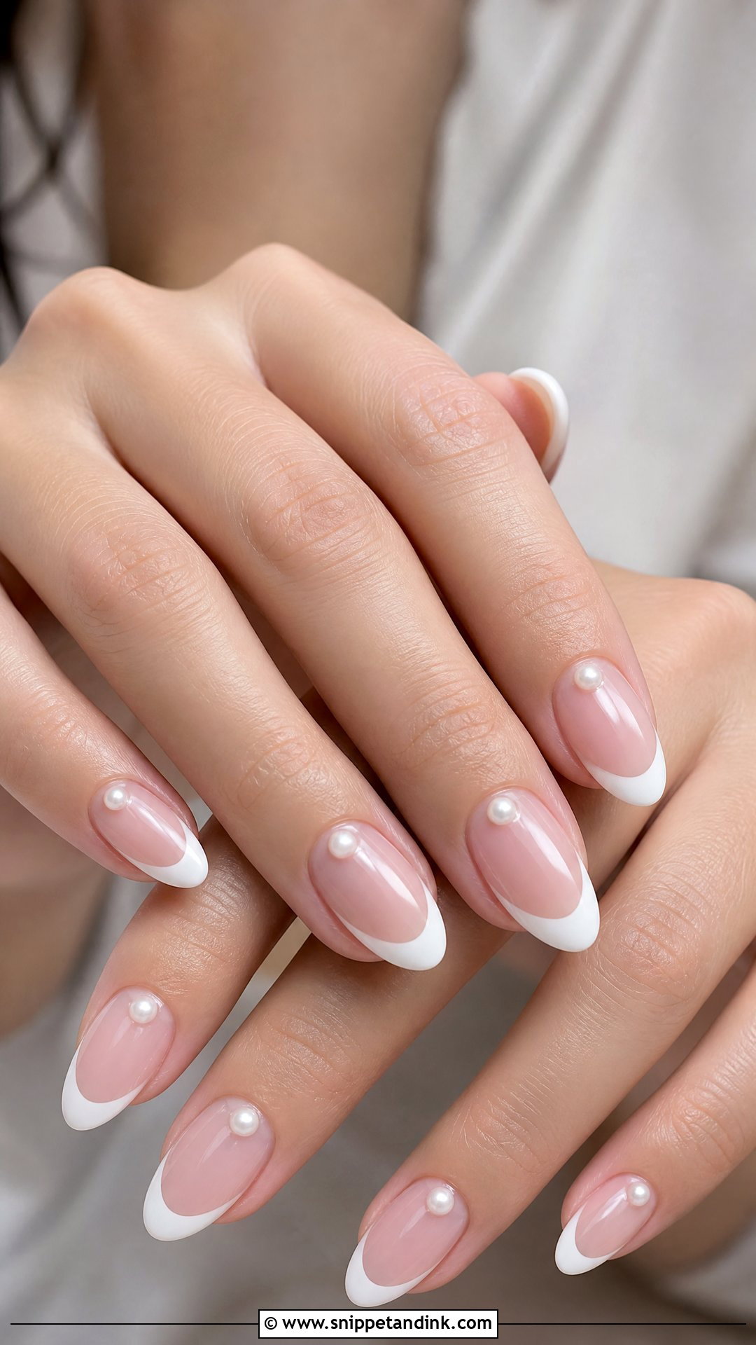 Pearl Accent French Tip Wedding Nails - Snippet and Ink - 25 French Tip Wedding Nails for Bride