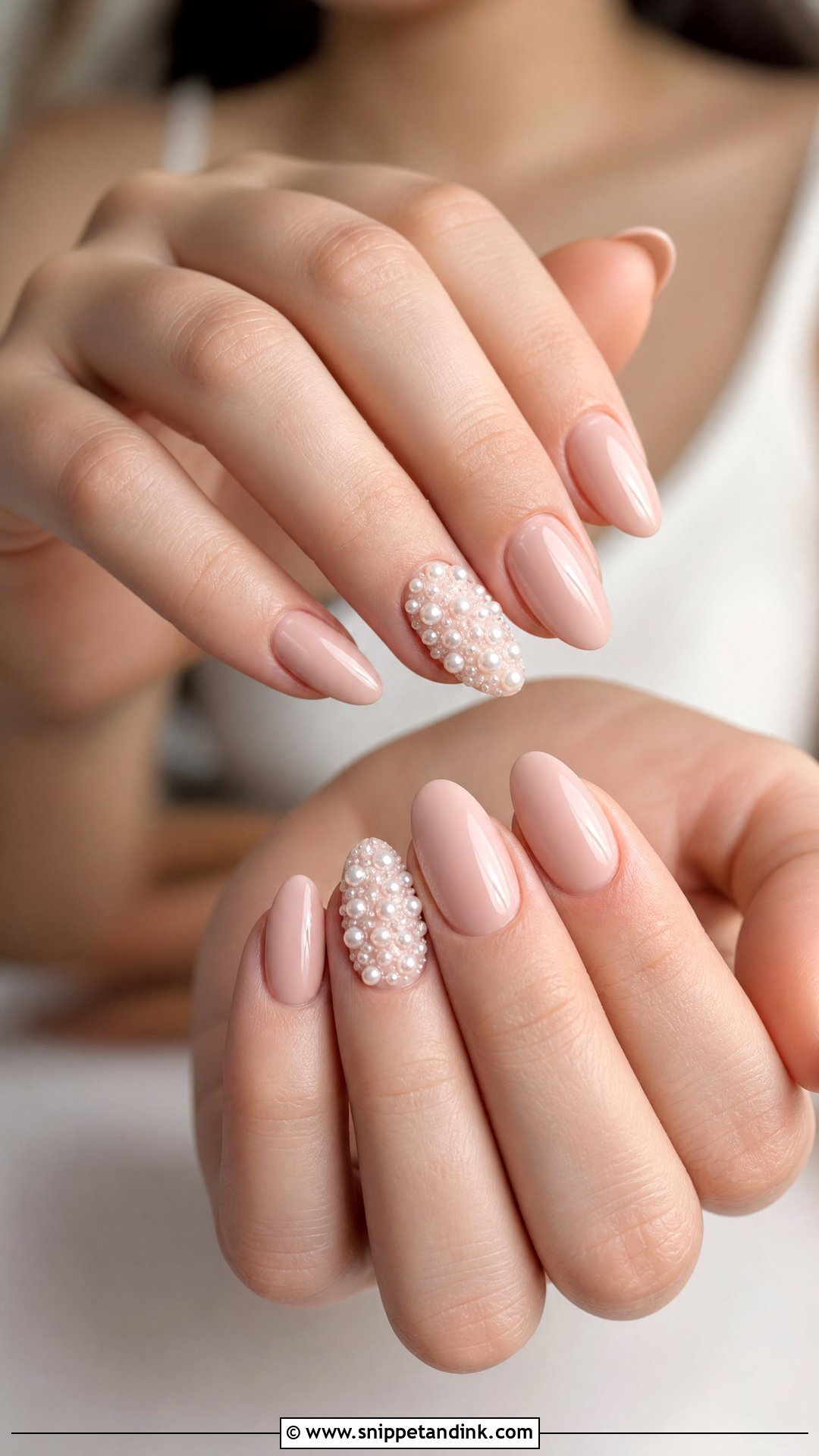 Pearl Accent Nail Bridal Nails - Snippet and Ink - 25 Bridal Nails with Pearls