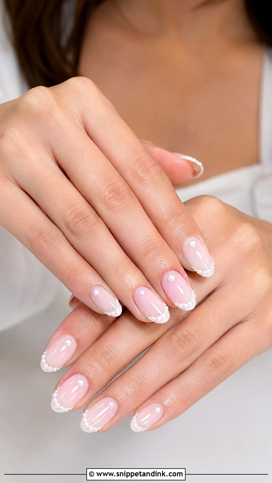 Pearl Accent Nail Extensions - Snippet and Ink - 20 Nail Extension for Wedding Ideas