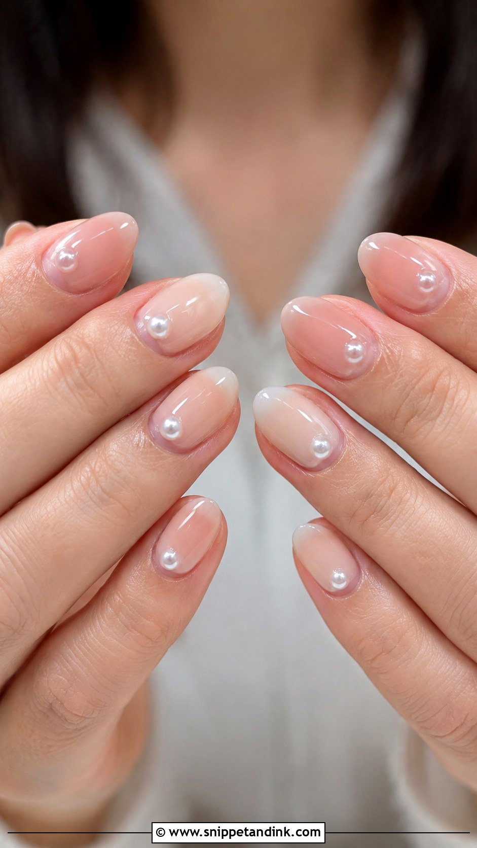 Pearl Accent October Wedding Nails - Snippet and Ink - 20 October Wedding Nails
