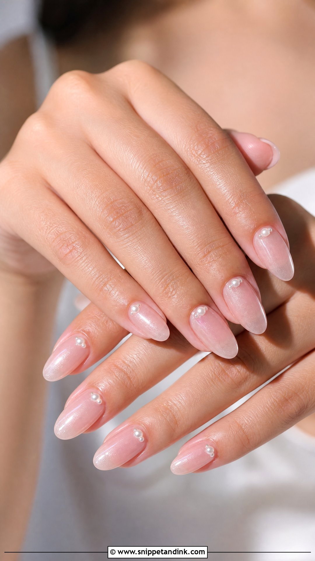 Pearl Accent Pre Wedding Nails - Snippet and Ink - 25 Pre Wedding Nails