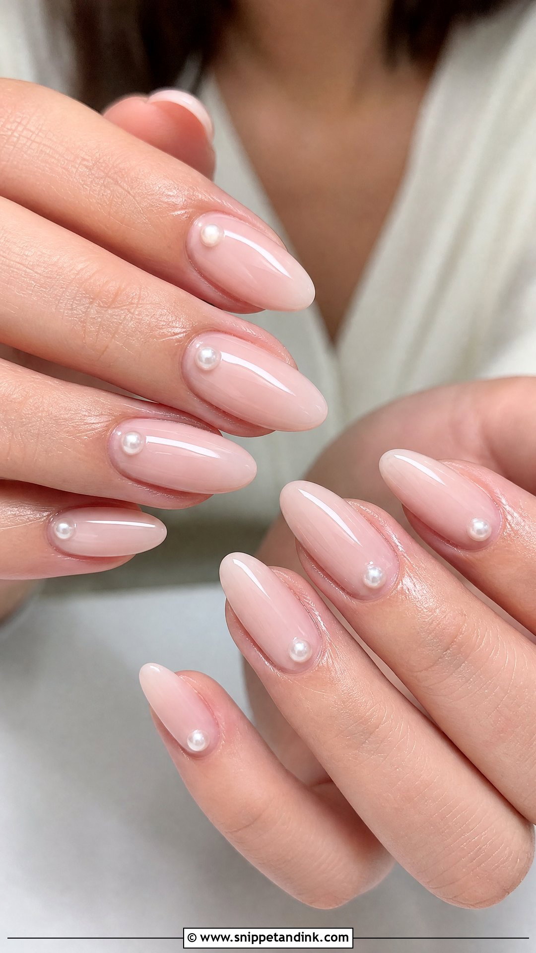 Pearl Accent Spring Wedding Nails - Snippet and Ink - 25 Spring Wedding Nails
