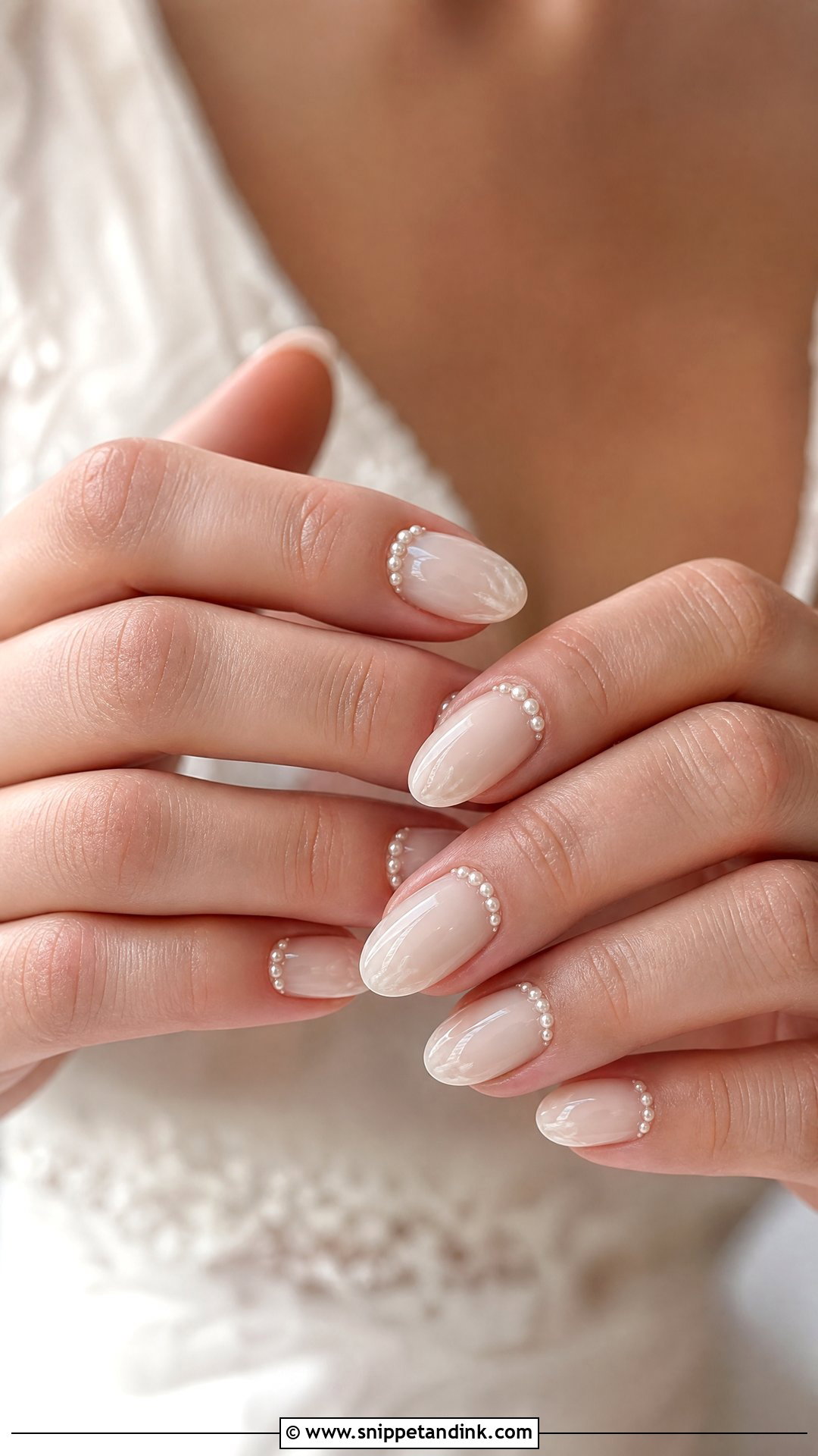 Pearl Accent Wedding Acrylic Nails - Snippet and Ink - 25 Wedding Acrylic Nails