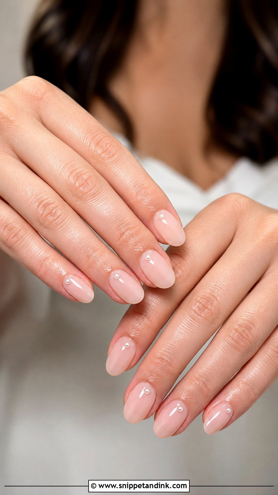 Pearl Accent Wedding Guest Nails - Snippet and Ink - 20 Wedding Guest Nail Designs