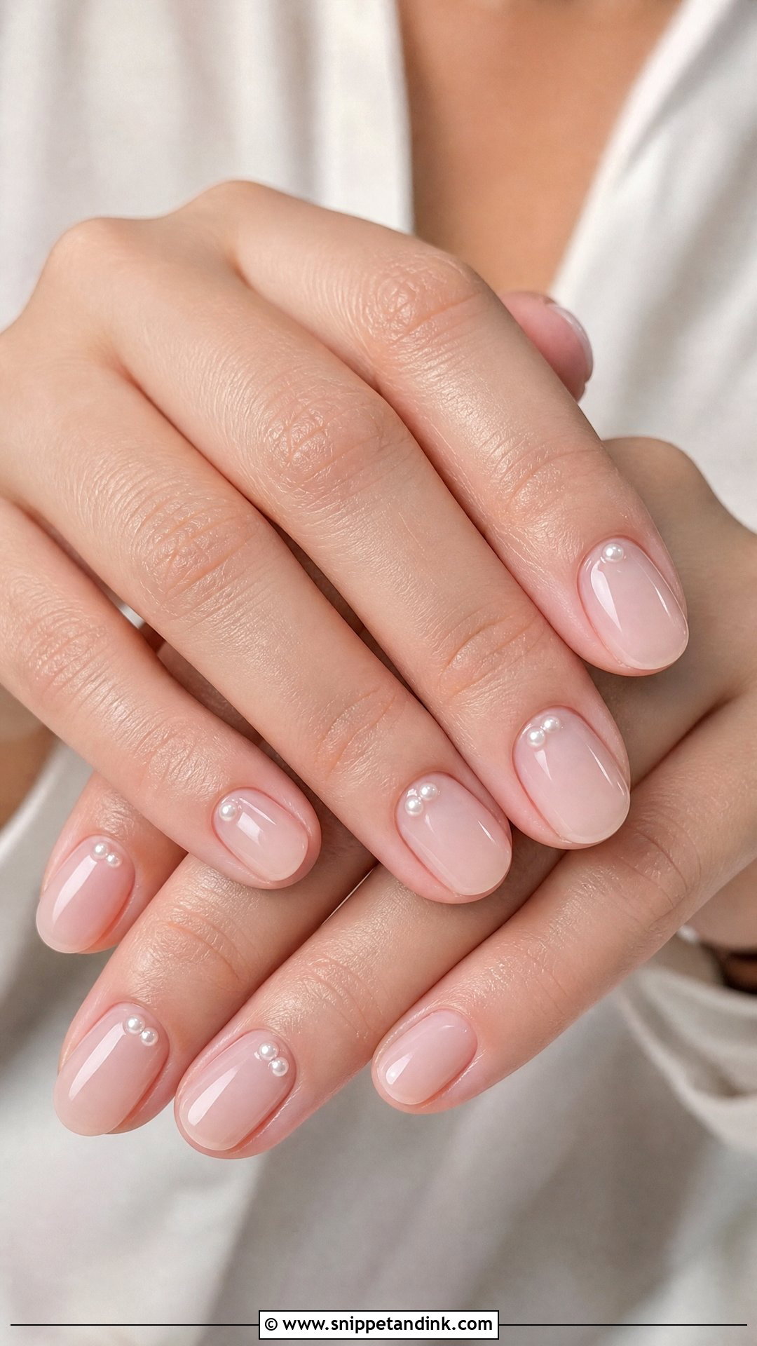 Pearl Accent Wedding Guest Nails - Snippet and Ink - 25 Wedding Guest Nail Inspo Ideas