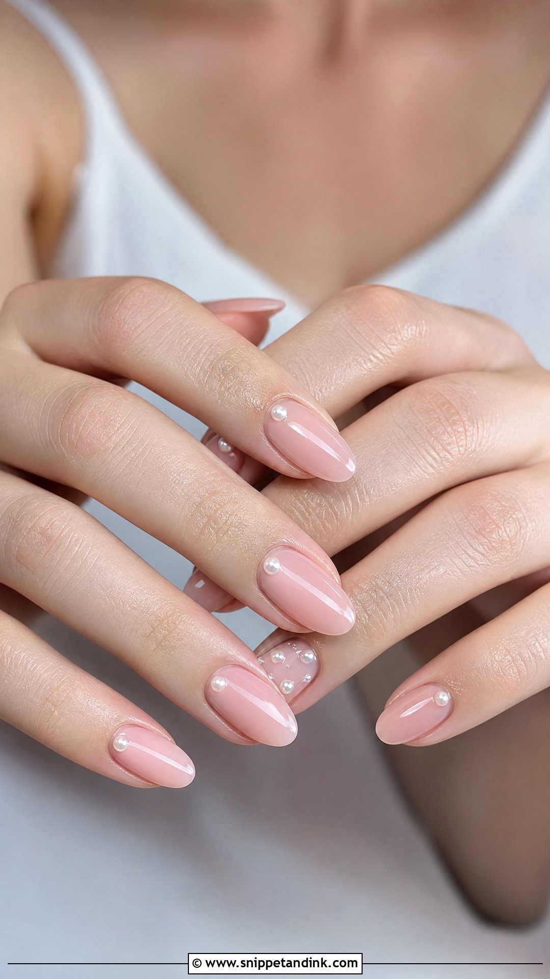 Pearl Accent Wedding Guest Nails - Snippet and Ink - 20 Cute Nails for Wedding Guest