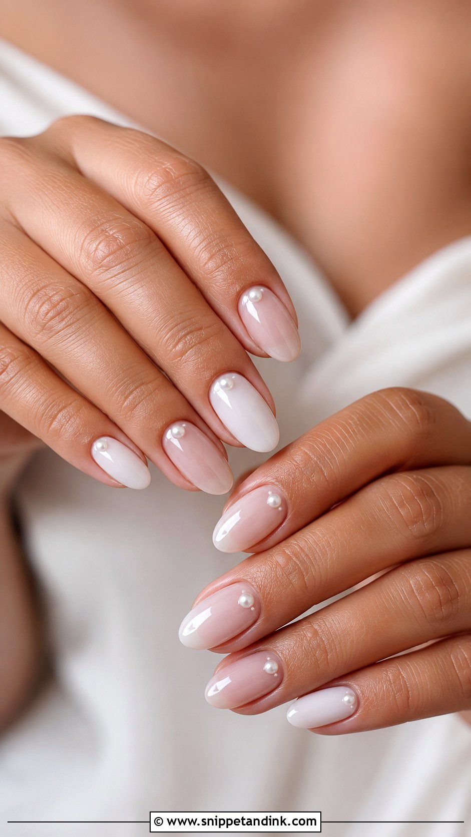 Pearl Accent Wedding Nail Extensions - Snippet and Ink - 20 Wedding Nail Extensions Ideas