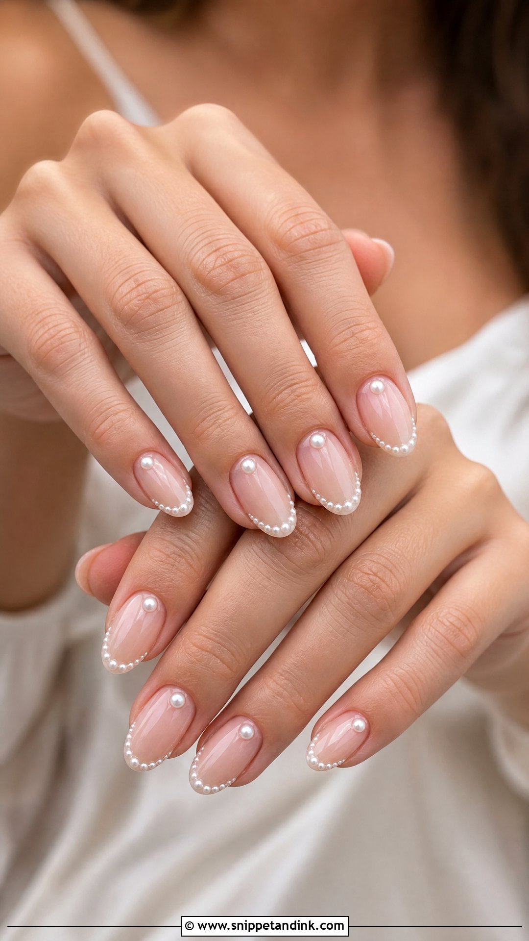 Pearl Accent Wedding Nail Extensions - Snippet and Ink - 25 Nail Extension Designs for Wedding