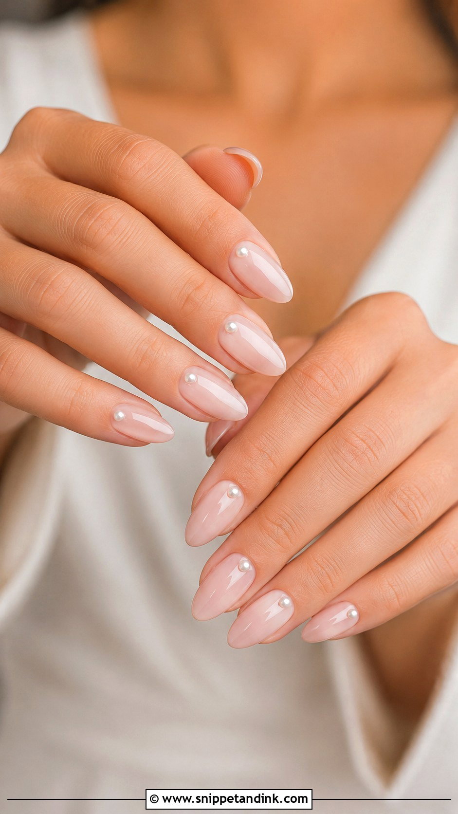 Pearl Accent Wedding Nails - Snippet and Ink - 20 Basic Wedding Nails