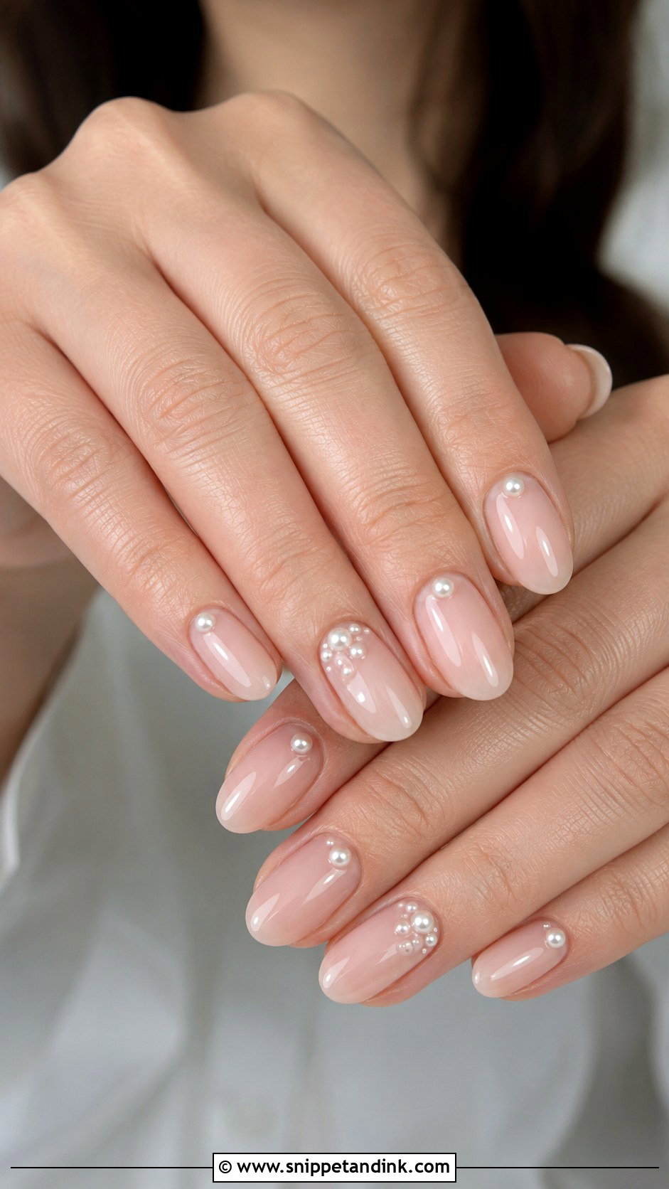 Pearl Accent Wedding Nails - Snippet and Ink - 20 Pretty Wedding Nails