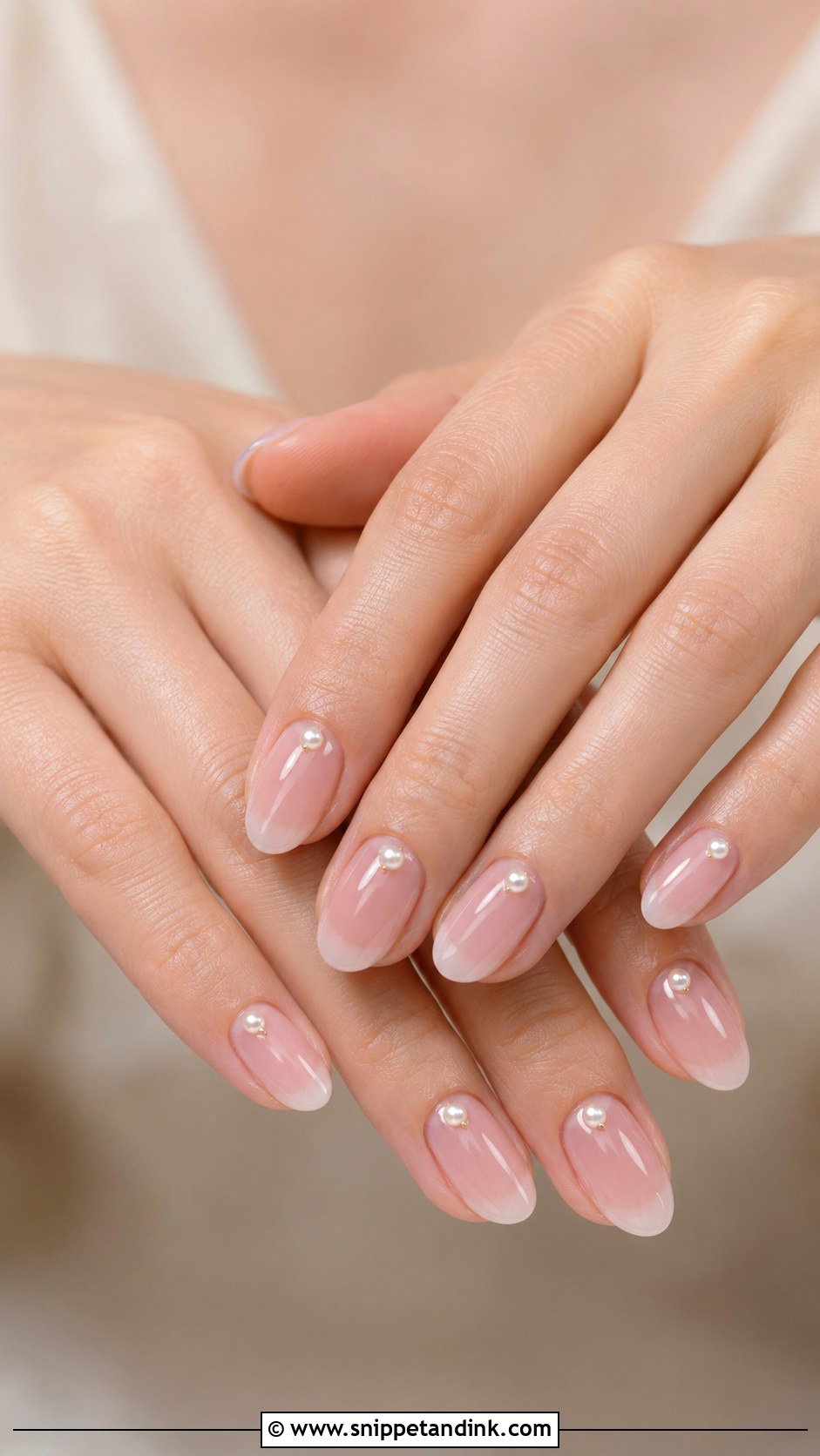 Pearl Accent Wedding Nails - Snippet and Ink - 20 Subtle Wedding Nails