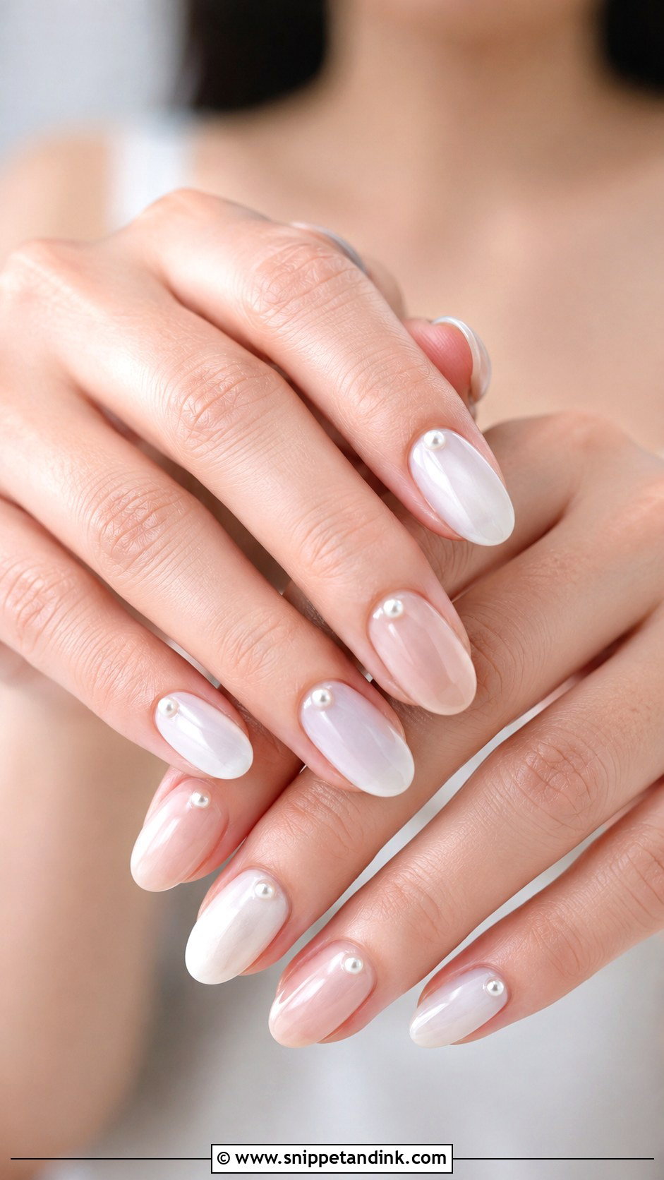 Pearl Accent Wedding Nails - Snippet and Ink - 20 Wedding Inspired Nails