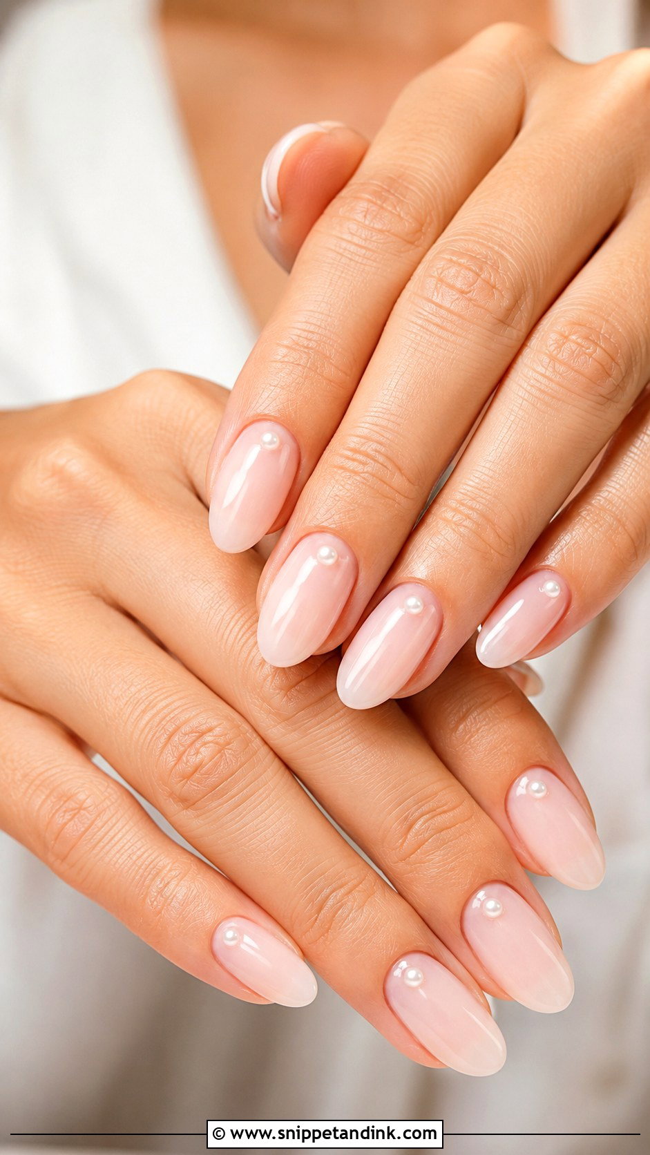 Pearl Accent Wedding Nails - Snippet and Ink - 20 Wedding Nail Ideas 2025