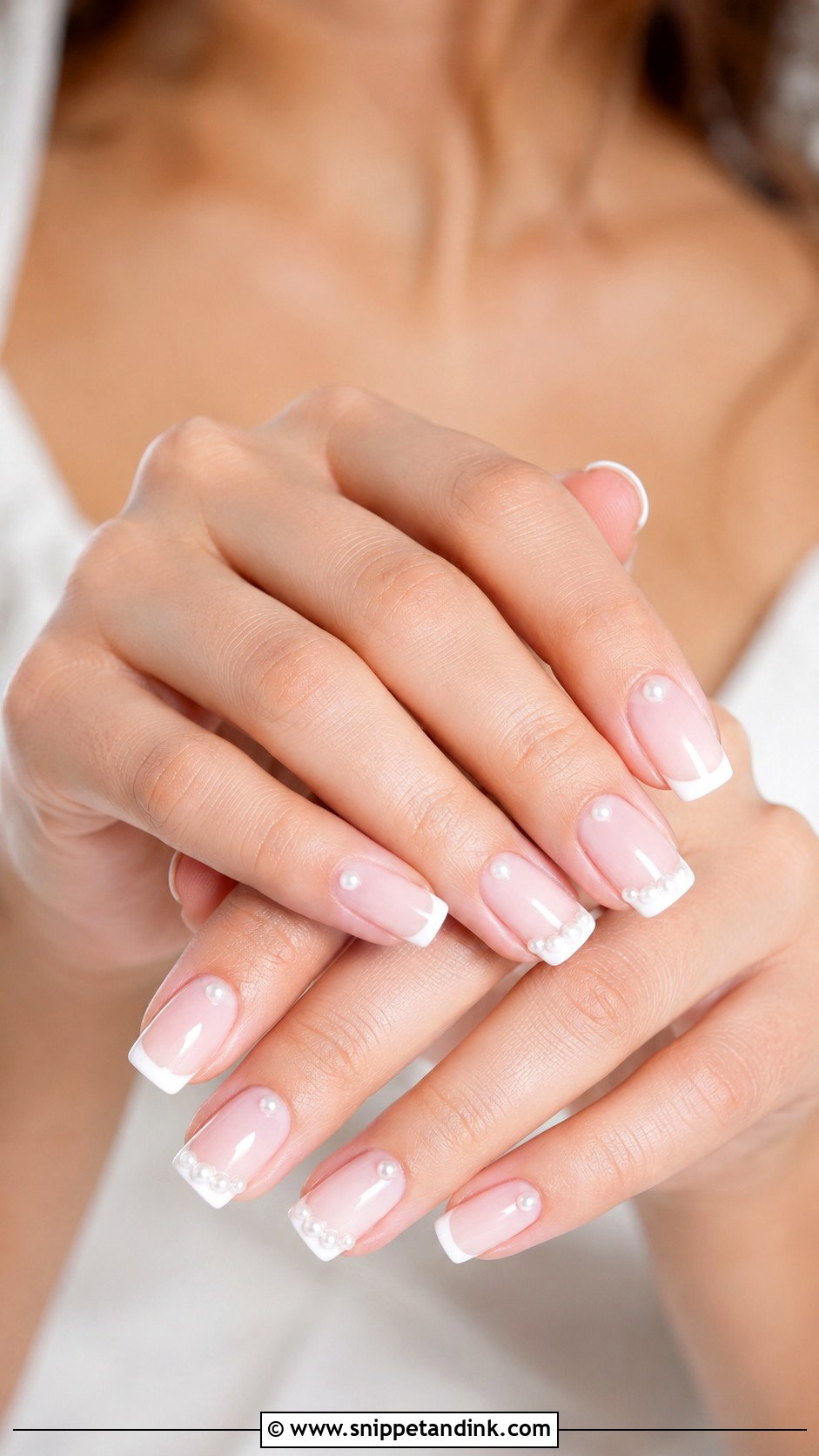Pearl Accent Wedding Nails - Snippet and Ink - 20 Wedding Nails Art