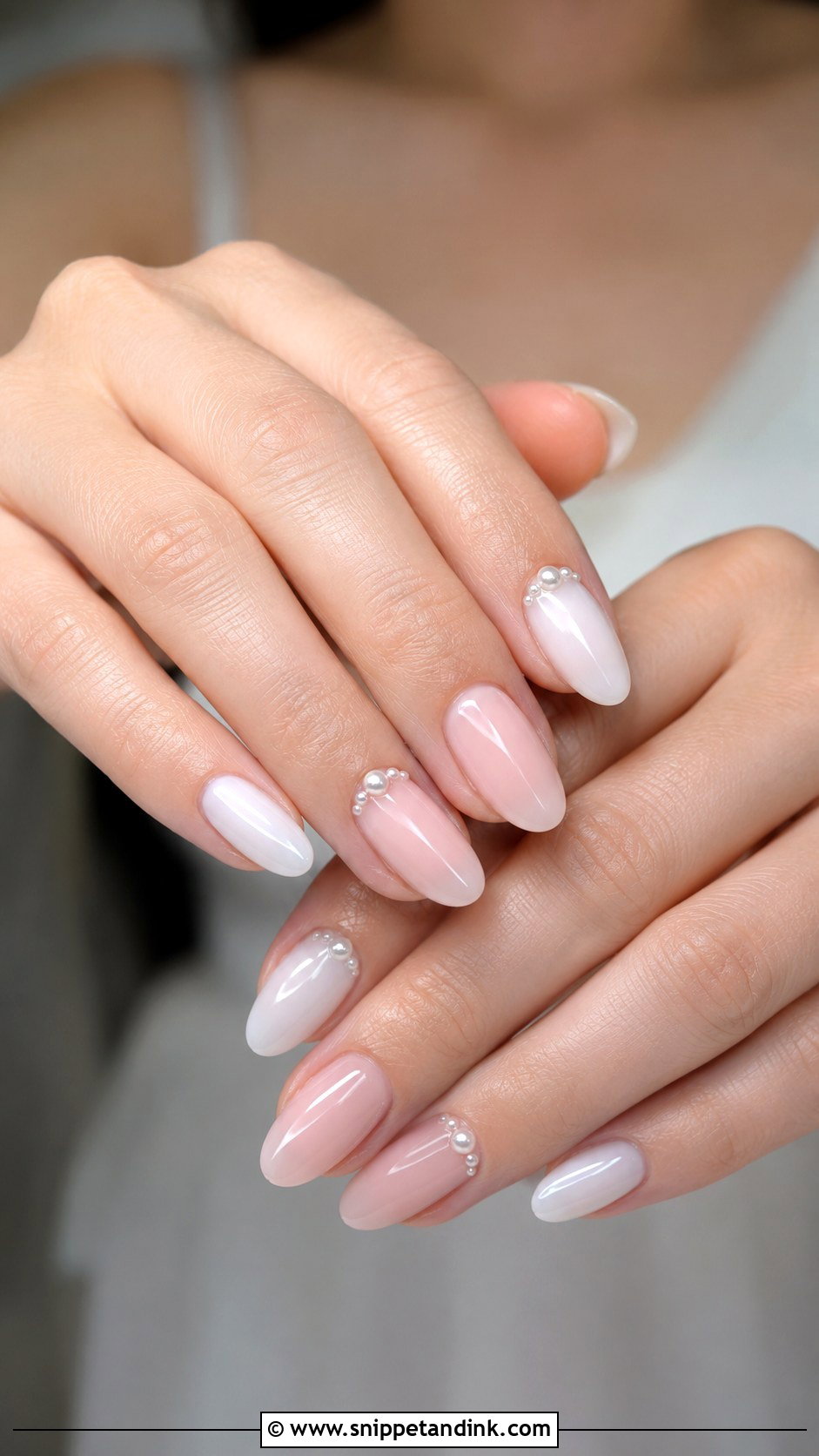 Pearl Accent Wedding Nails - Snippet and Ink - 20 Wedding Nails Inspo for Bride