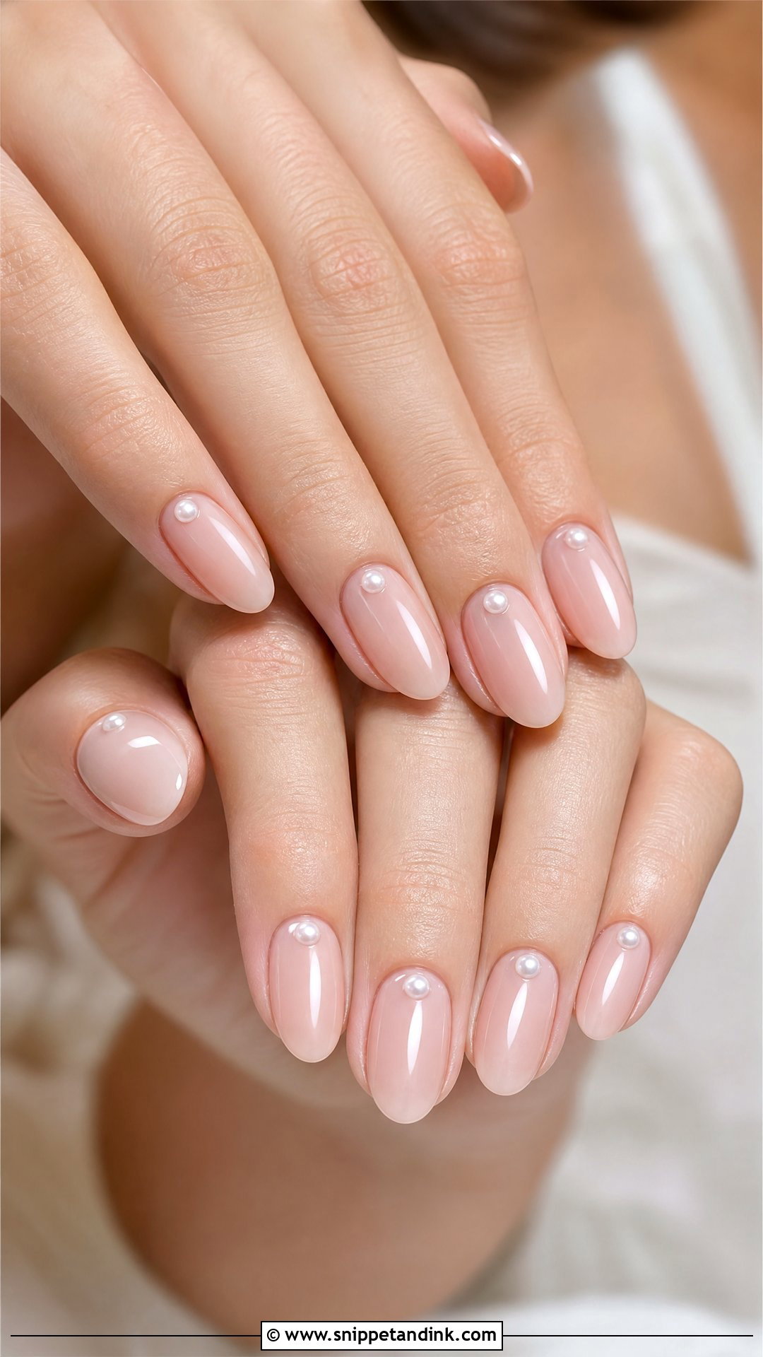 Pearl Accent Wedding Nails - Snippet and Ink - 25 Elegant Wedding Nails