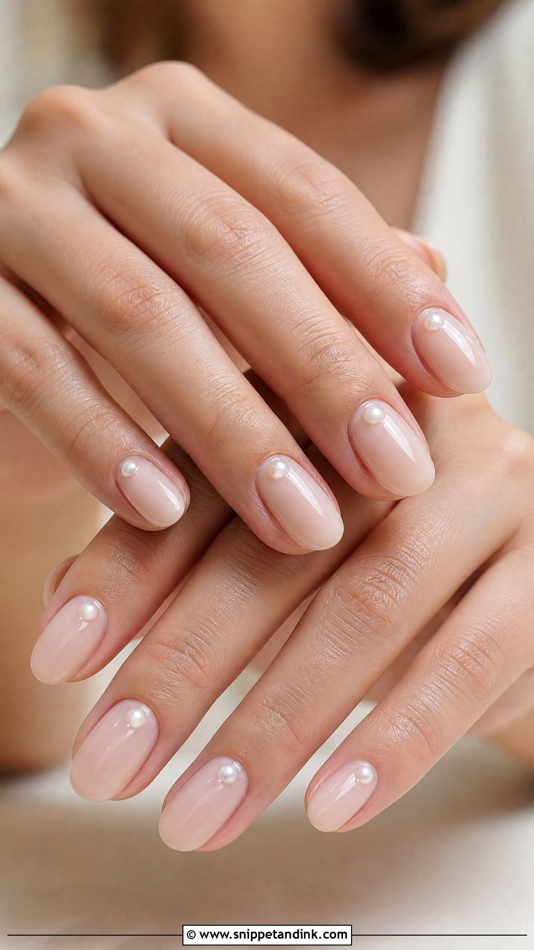 Pearl Accent Wedding Nails - Snippet and Ink - 25 Elegant Wedding Nails Design