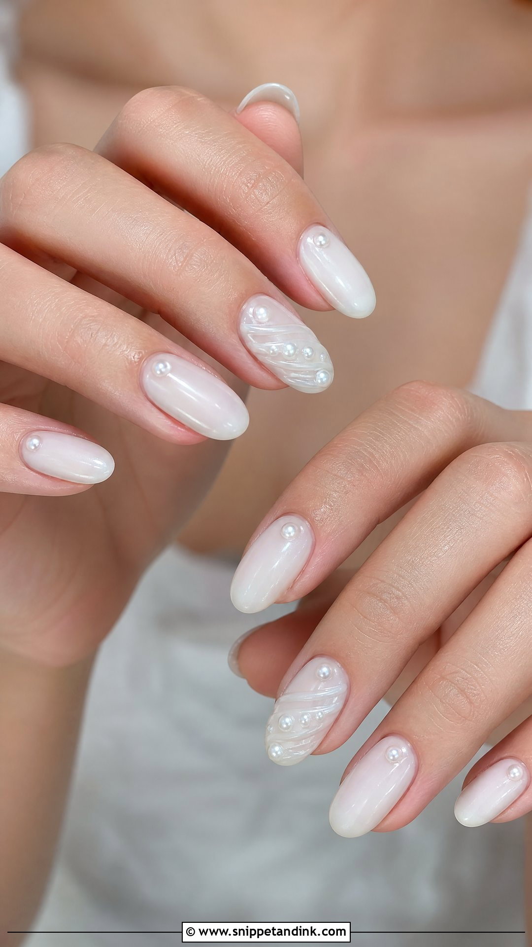 Pearl Accent Wedding Nails - Snippet and Ink - 25 Nail for Wedding Ideas