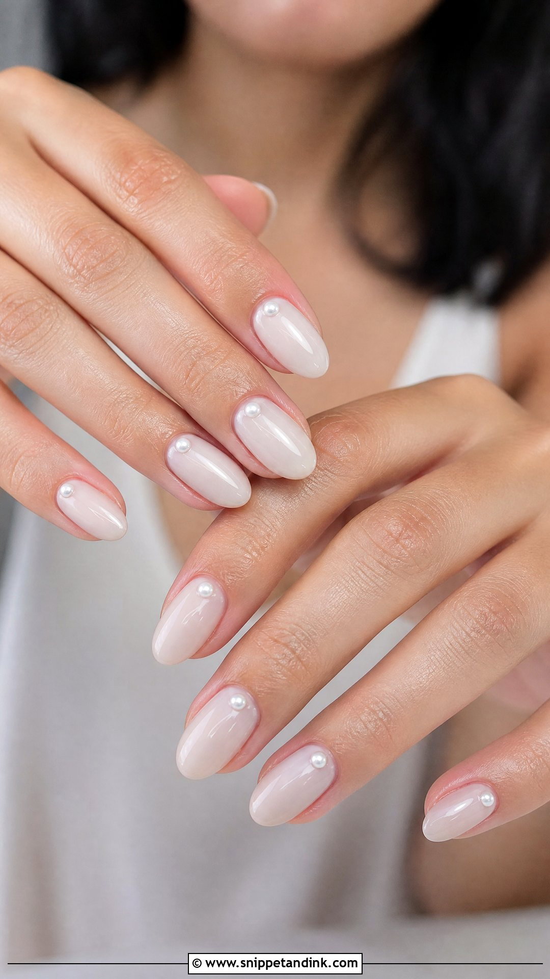 Pearl Accent Wedding Nails - Snippet and Ink - 25 Nail Ideas for Wedding