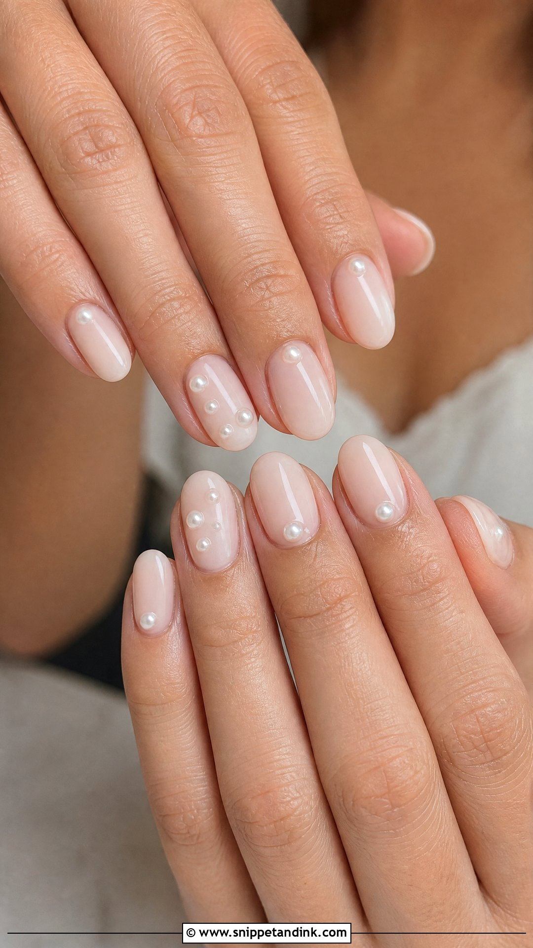 Pearl Accent Wedding Nails - Snippet and Ink - 25 Nails Design for Wedding