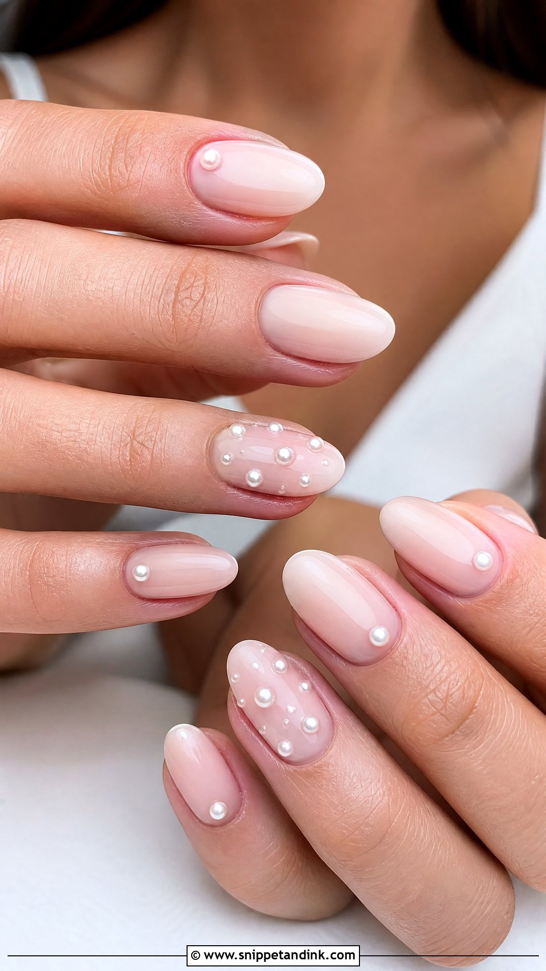 Pearl Accent Wedding Nails - Snippet and Ink - 25 Nail Art Designs for Wedding