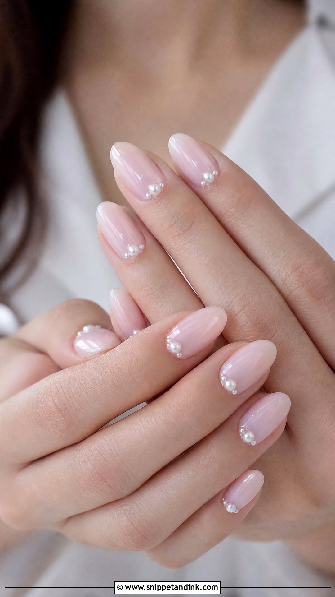 Pearl Accent Wedding Nails - Snippet and Ink - 25 Simple Wedding Nail Art Ideas