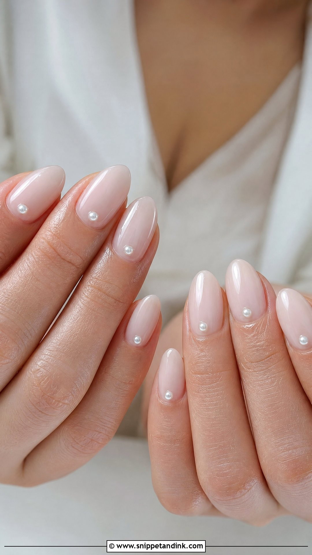 Pearl Accent Wedding Nails - Snippet and Ink - 25 Trendy Wedding Nails
