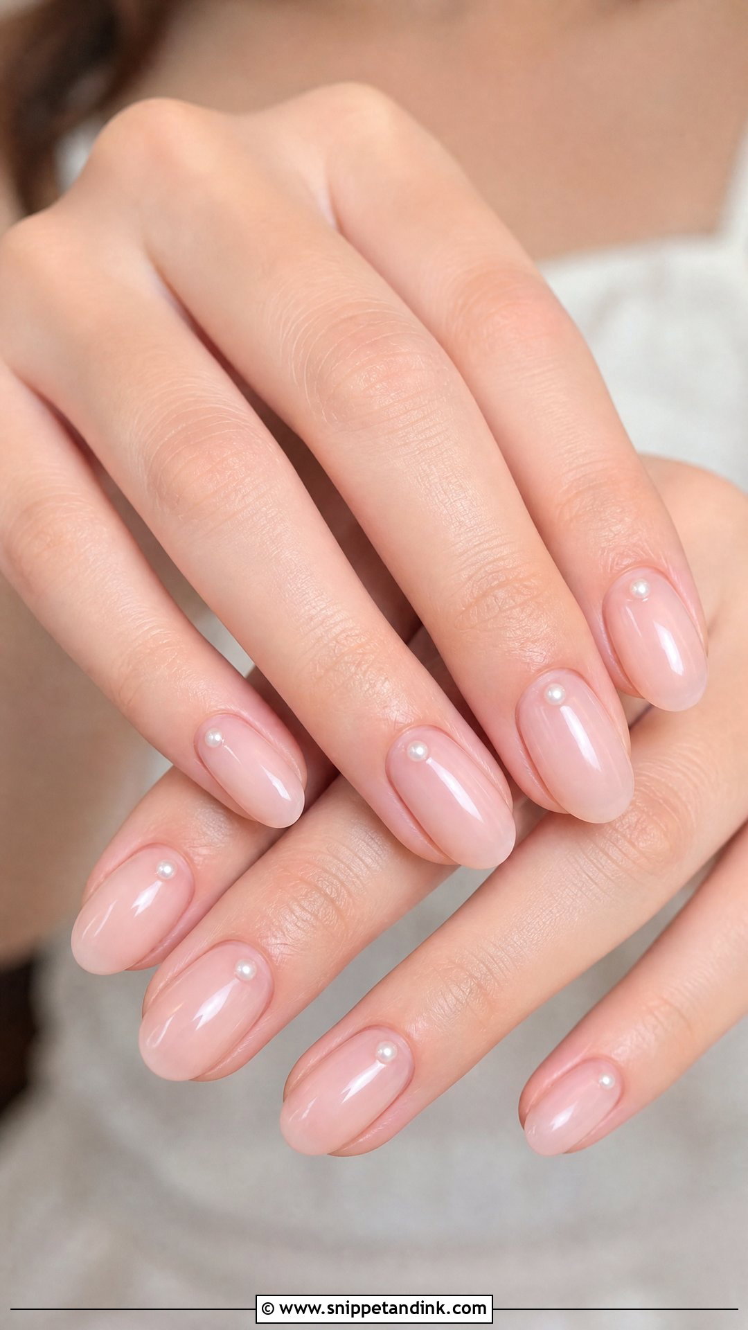 Pearl Accent Wedding Nails - Snippet and Ink - 25 Wedding Nail Art Designs