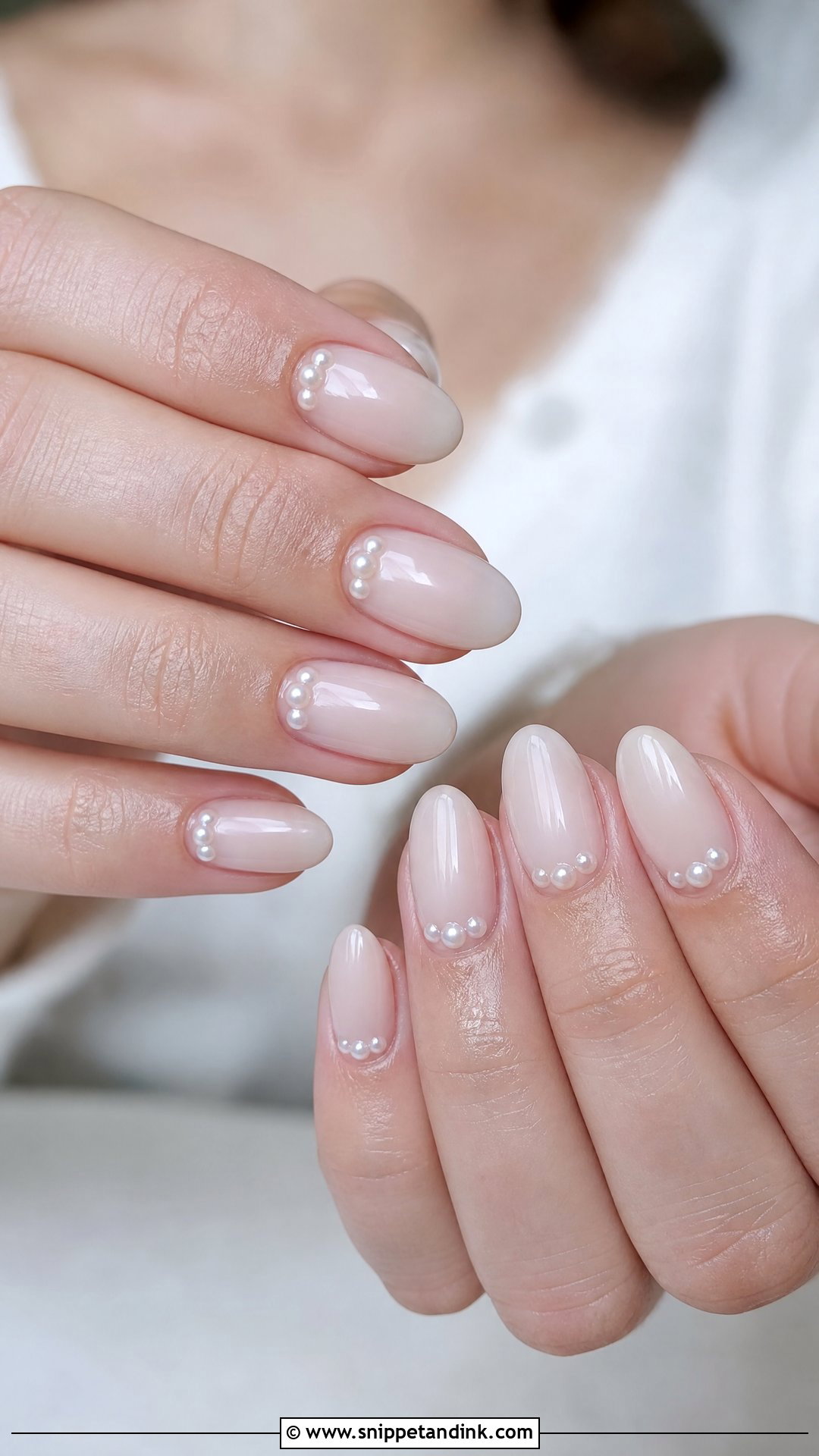 Pearl Accent Wedding Nails - Snippet and Ink - 25 Wedding Nail Designs for Bride