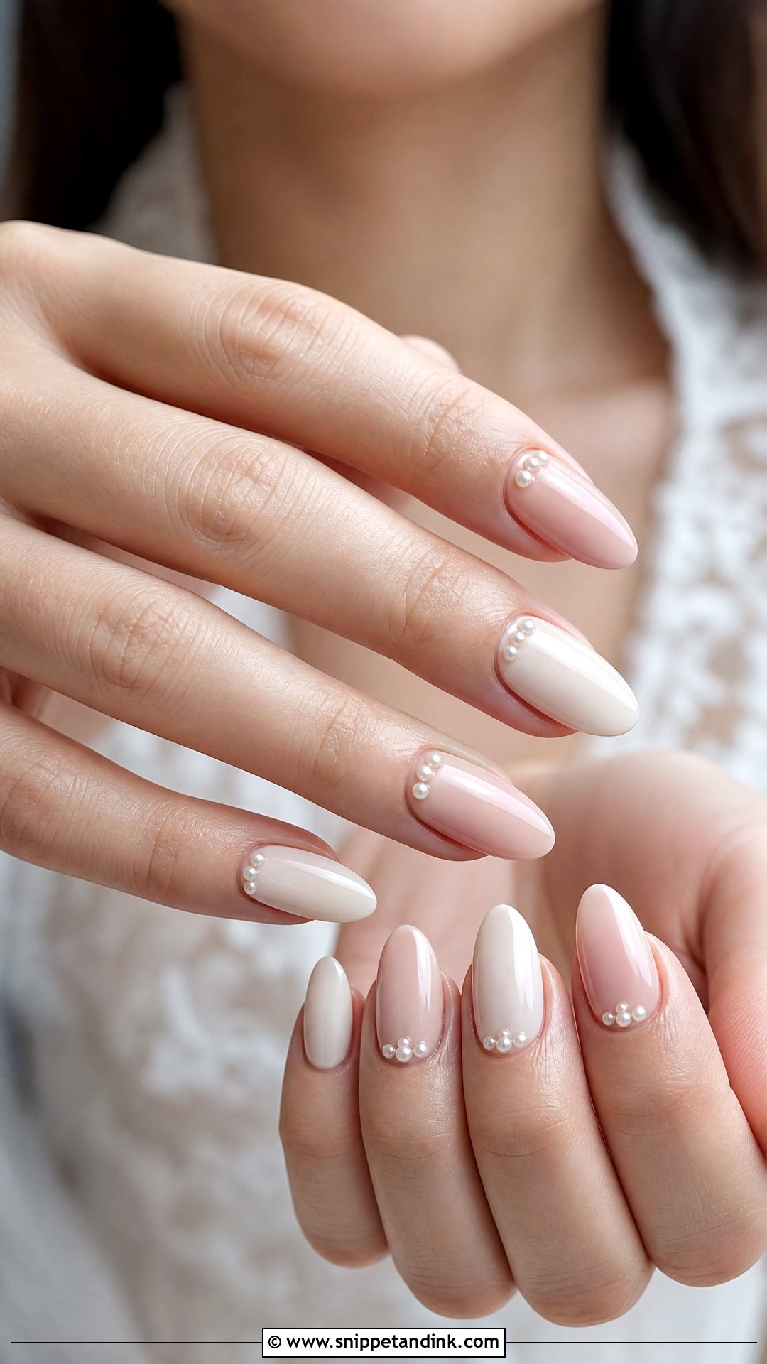 Pearl Accent Wedding Nails - Snippet and Ink - 25 Wedding Nails Inspiration