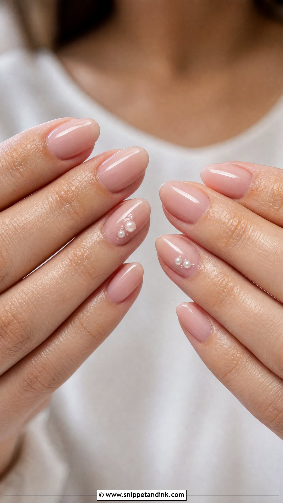 Pearl Accent Wedding Nails - Snippet and Ink - 25 Wedding Party Nails