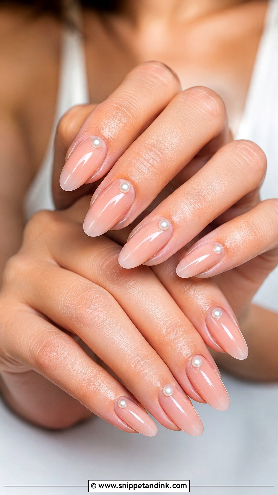 Pearl Accent Wedding Nails - Snippet and Ink - 30 Best Wedding Nails Brides