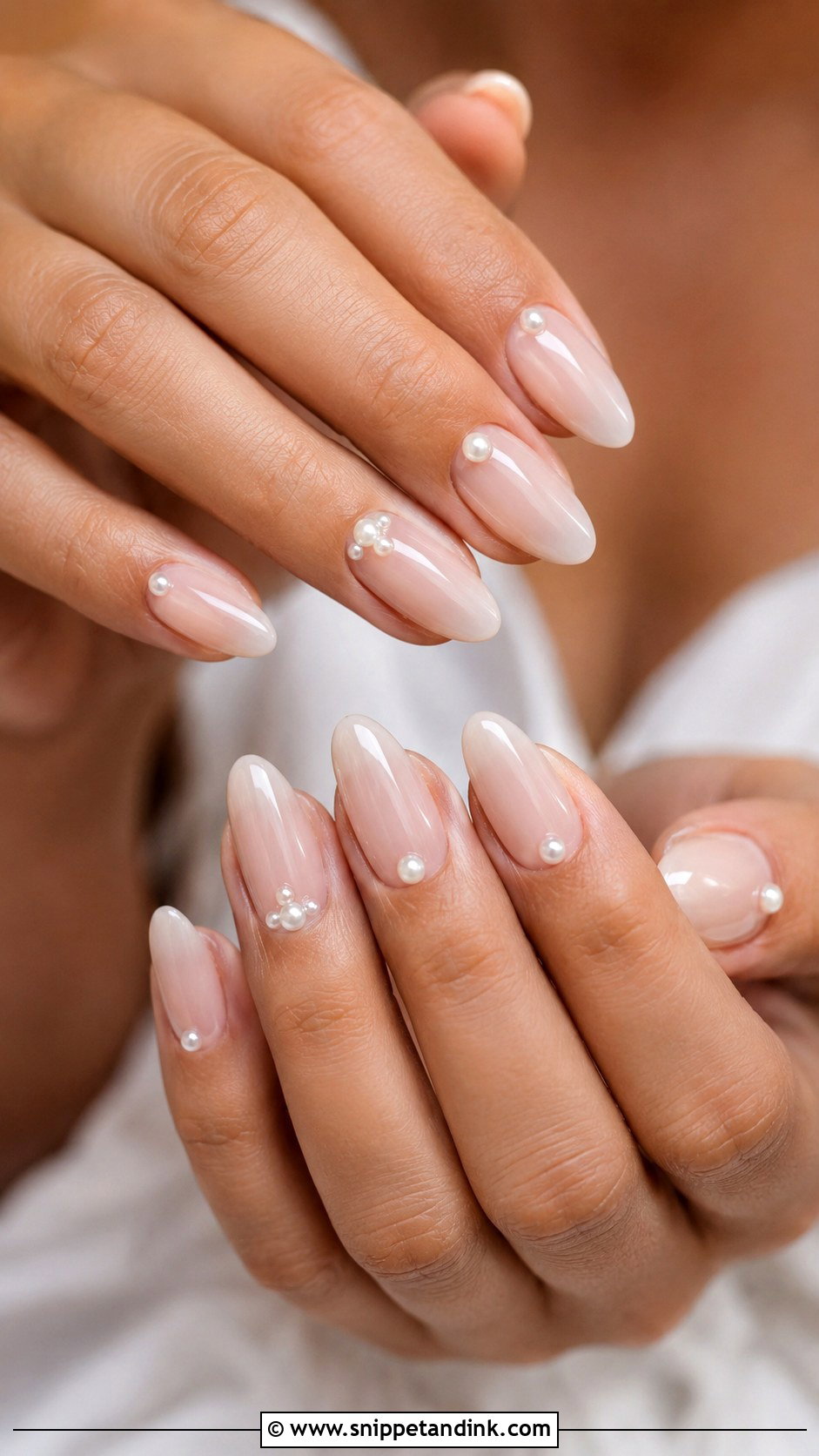 Pearl Accent Wedding Nails - Snippet and Ink - 30 Classic Wedding Nails
