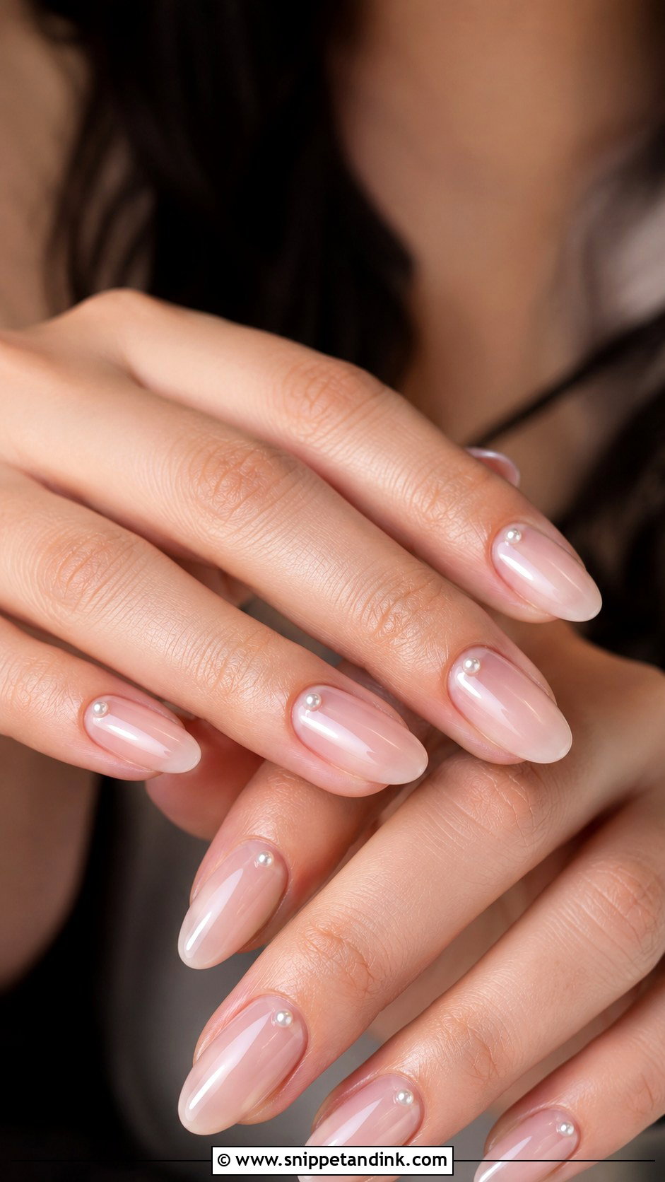 Pearl Accent Wedding Nails - Snippet and Ink - 30 Elegant Nail Art Wedding Ideas