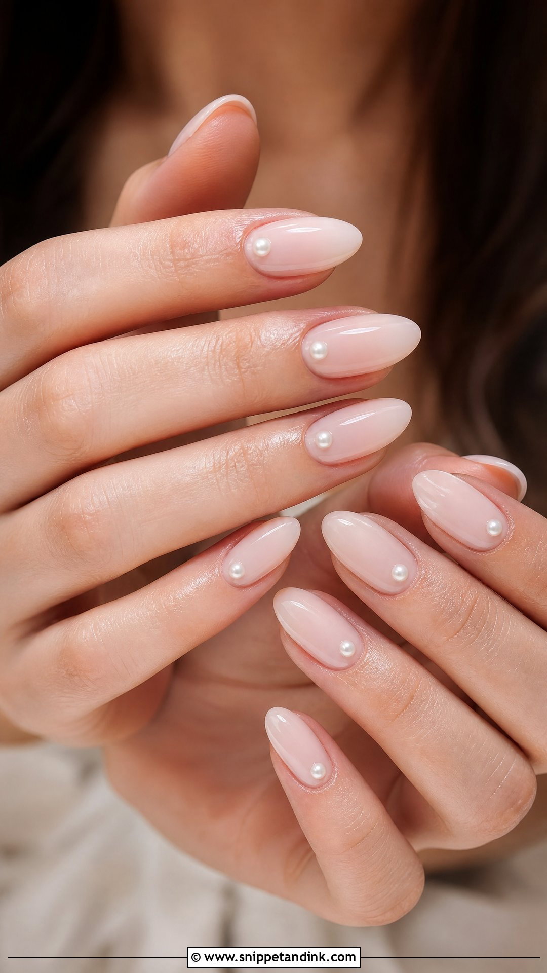 Pearl Accent Wedding Nails - Snippet and Ink - 30 Simple Wedding Nails for Bride