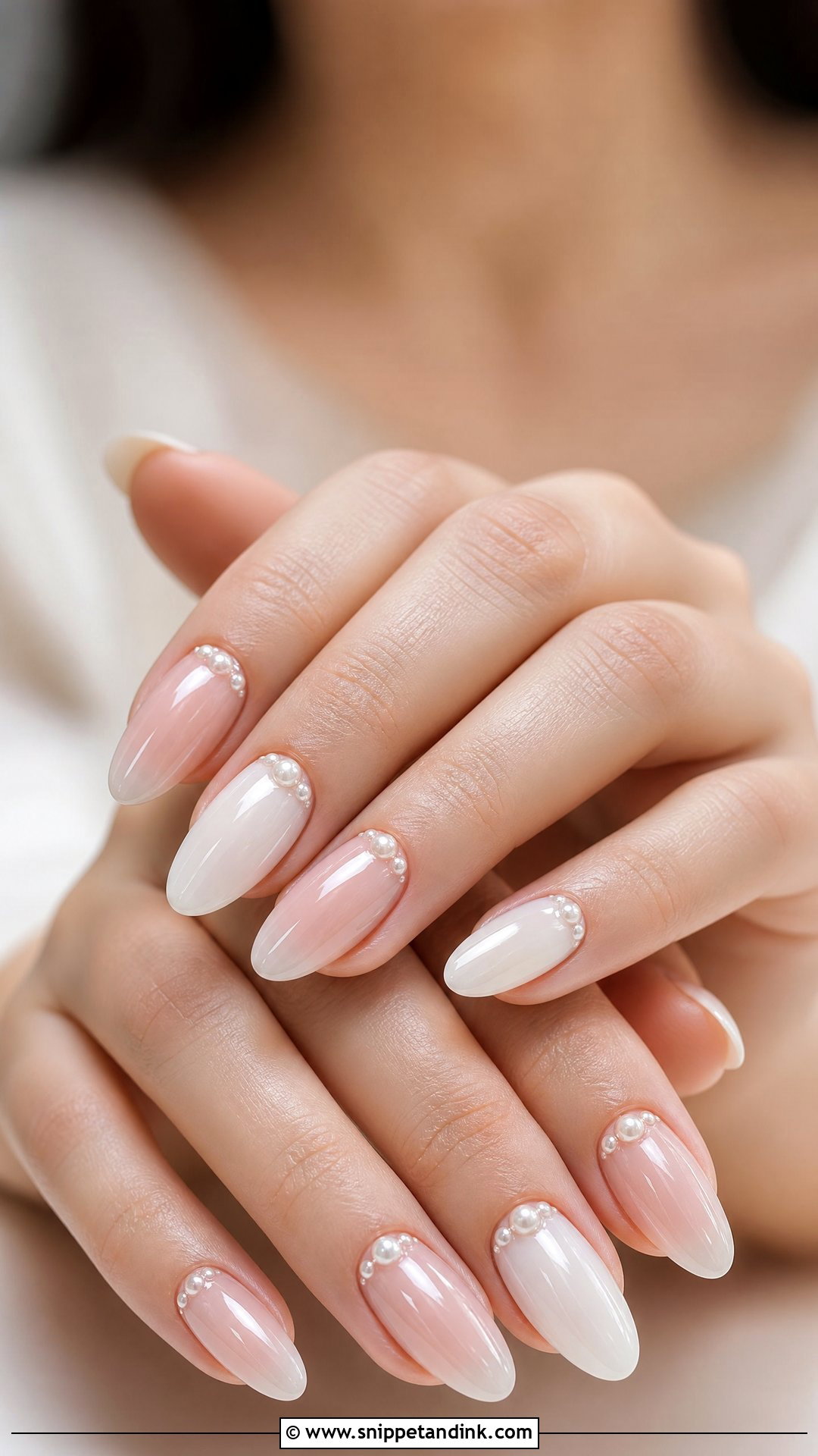 Pearl Accent Wedding Nails - Snippet and Ink - 30 Wedding Day Nails for Bride