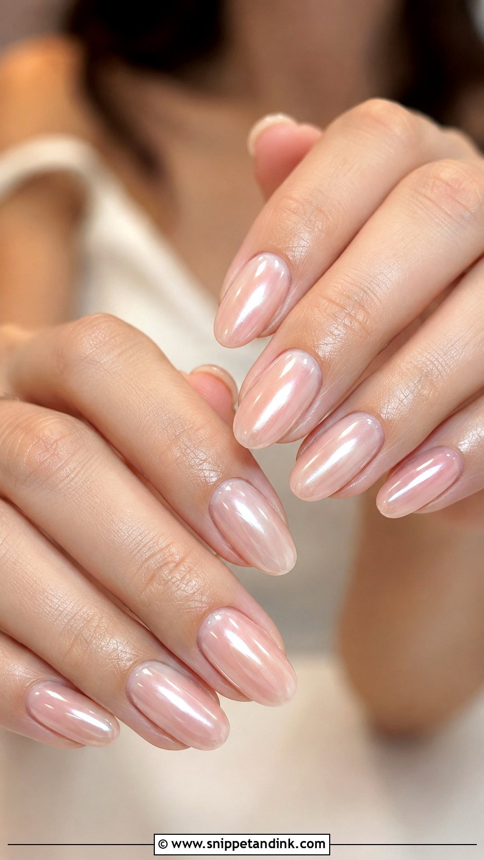 Pearl Accent Wedding Nails - Snippet and Ink - 35 Wedding Nail Ideas