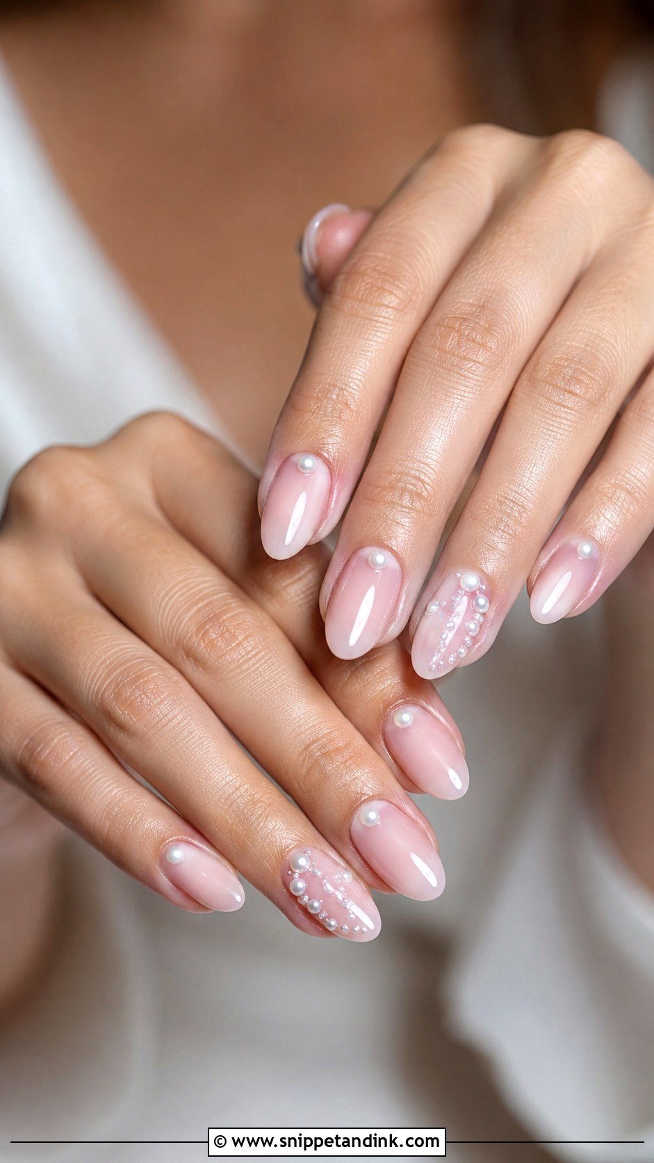 Pearl Accent Wedding Nails - Snippet and Ink - 20 Black Tie Wedding Nails